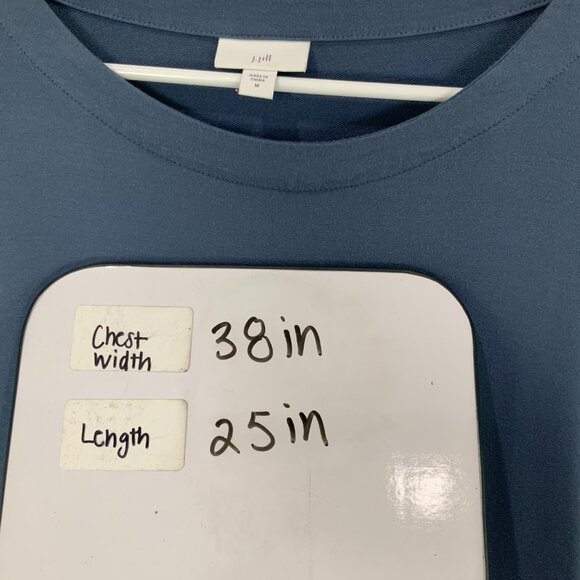 J. Jill Blue Scoop Neck Long Sleeve Layered Design Side Knot Top Blouse Size M - Picture 5 of 5